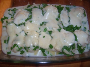 Cauliflower and potato gratin with mozzarella recipe
