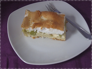 Rhubarb meringue on plate Sheet Cake recipe