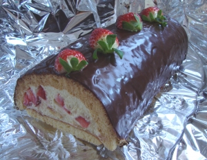 Strawberry Vanilla Mousse cuts Strawberry Cake recipe
