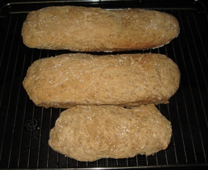 Whole grain bread with salt crust