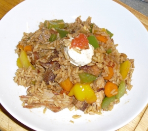 Asian rice dish gewokt