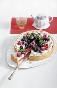 Berry Crostata with whipped cream