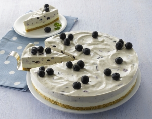 Cream cheese cake with blueberries
