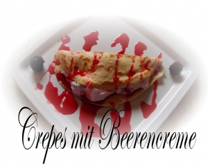 Crepes with berry cream
