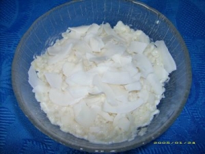 Lemon butter milk and coconut milk rice