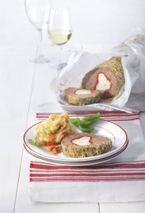 Meatloaf cooked in parchment paper