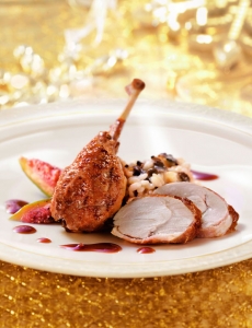 Pheasant with truffle risotto