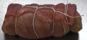 Pork roulade stuffed with peppers farce