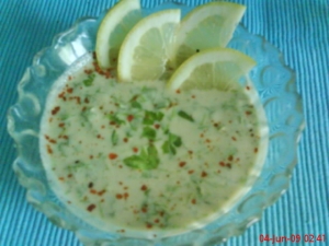 Lebanese sesame paste with fish or meat dishes Taratour
