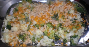 Spicy cauliflower and broccoli plate