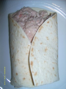 Wrap with tuna olives and parmesan