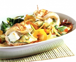 Chicken Breast Stuffed With Cheese And Vegetables Wok
