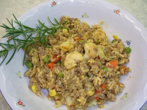 Fried Rice With Asian Vegetables And Minced