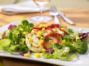 Gourmet Salad With Baked Feta Cheese