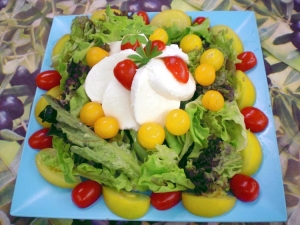 Italian Salad With Tomatoes And Mozzarella Colorful