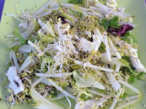 Sprout Salad With Gorgonzola And Pear