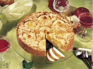 Apple crumble with custard filling Cake recipe