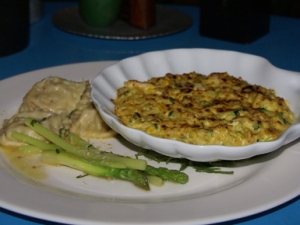 Baked crab meat with asparagus and saffron cream pumpkin ravioli Bread recipe