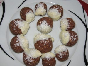 Black and white chocolatelemoncoconut balls Biscuits recipe