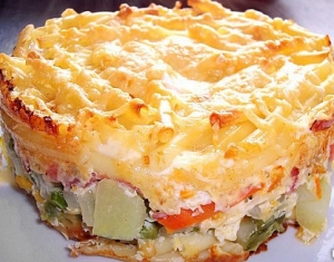 Casserole with pasta and vegetables recipe