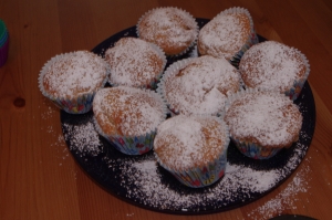 Cherry jam and yoghurt mini muffins low fat Biscuits recipe
