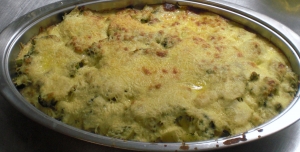 Green potato and vegetable gratin recipe