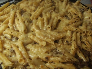 Mince and pasta gratin recipe