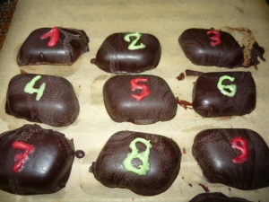 Advent biscuits made chocolates
