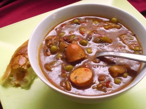 Aschenputtelsuppe beef soup with peas soup party