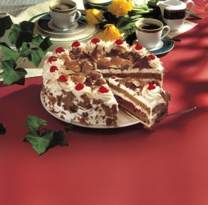 Black forest cake with vanilla cream
