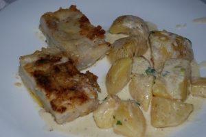 Bchamelkartoffeln with fish fillet