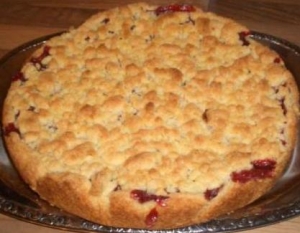 Cherry Streusel Cake Pie recipe