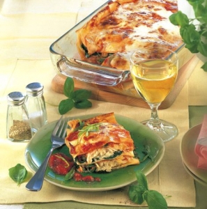 Fish lasagne with spinach