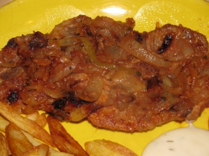 Marinated Pork chops with onions