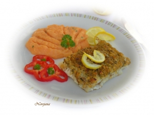 Pollock fillet with herb and lemon crust