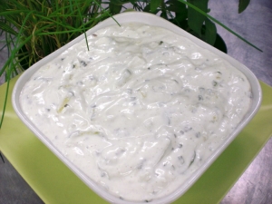 Cream cheese with cucumber