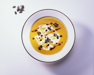 Cream of pumpkin soup with ginger