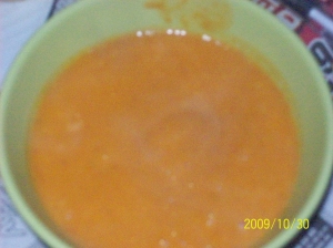 Pumpkin cream soup with carrots and potatoes