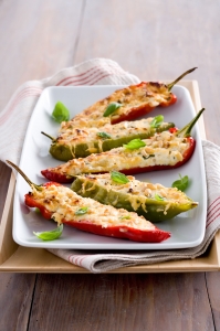 Green-peppers-stuffed-with-goat-cheese