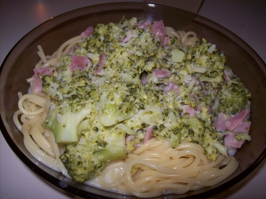 Spaghetti sauce with mild broccoli