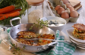 Vegetable-rice-cakes-with-Gorgonzola-Sauce