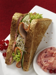 Turkey breast sandwich with currant butter