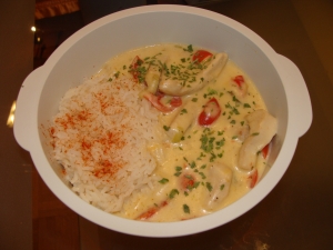 Chicken Stew With Rice And Cream