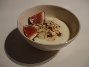 Cream And Almond Pudding With Figs Rose