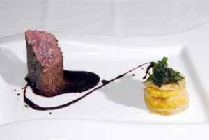 Ostrich Fillet With Carrotginger Puree And Sweet Potato