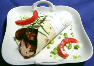 Tortilla Wraps With Spicy Beef And Vegetable Filling