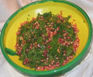 Arugula Salad With Pine Nuts And Pomegranate