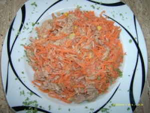 Carrots And Tuna Corn Salad With Honeymustard Dressing