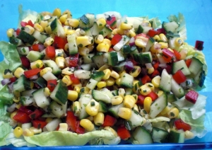 Corn Salad With Cucumber And Peppers