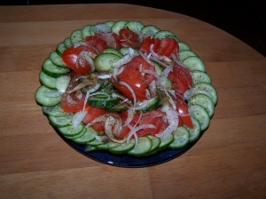 Fitness Plate With Cucumber Tomato And Watercress